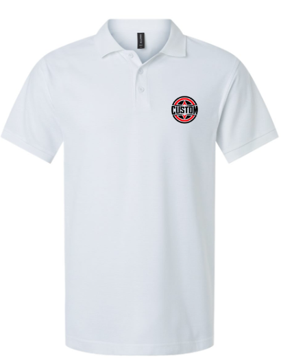 Custom Screen-printed Polo Shirt- White