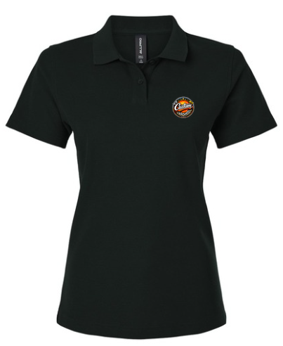 Custom Screen-printed Women Polo Shirt - Black
